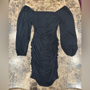 Elegant Black Ruched Dress